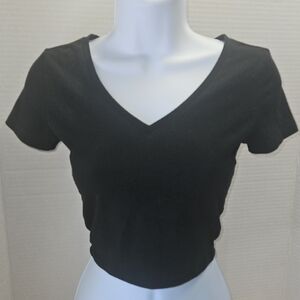 Set Of 3 Wild Fable V-Neck Crop Top, XS, Black, Grey, Maroon.